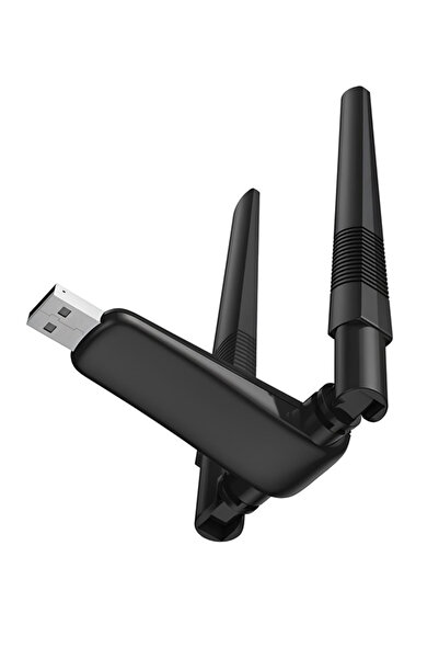 ERDİNEKS Wifi6 Destekli Çift Anten Usb Wifi Adaptör Dongle Tak Çalıştır Bluetooth Dual Wireless