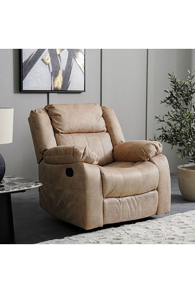 Danube Home Aegon 1 Seater Recliner- Beige L94xW90xH101cm