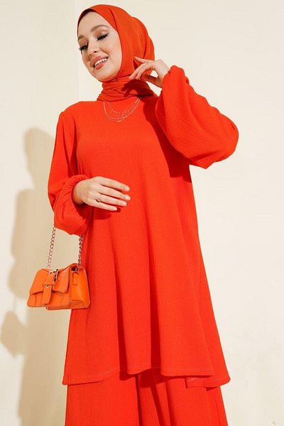 modamtn Orange Tunic Pants Bottom Top Suit 6663