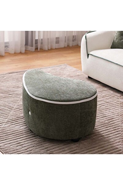 Danube Home Tensor Fabric Stool - Green - Stylish 1-Seater Seating with 3-Year Warranty - Chic Home Accent