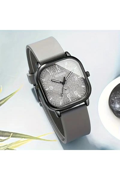 Feronnucci Men's Wristwatch Square Leather Band Analog Quartz Watch 610