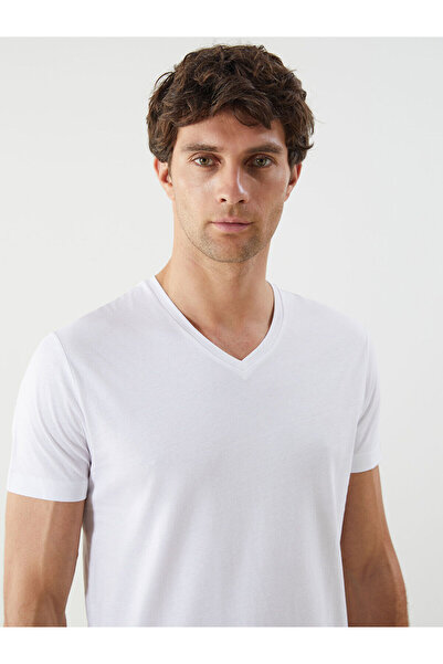 LC Waikiki Визия Нова колекция Мъжка тениска с V-образно деколте и къс ръкав