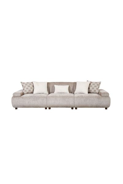 Danube Home Valira 4 Seater Fabric Sofa - Beige L316xW104xH81cm