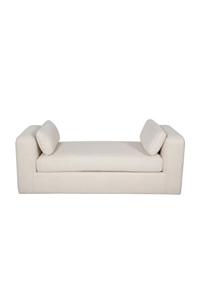 Danube Home Paddington 2-Seater Wide Fabric Lounger - Ivory, Durable Solid Wood, 2-Year Warranty, 160x60x60cm