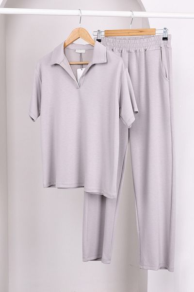 İmajButik Γκρι κοντομάνικο παντελόνι Modal