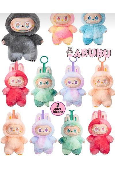 happystoretr Labubu monsters 2 pieces together plush love happiness hope serenity loyalty surprise package