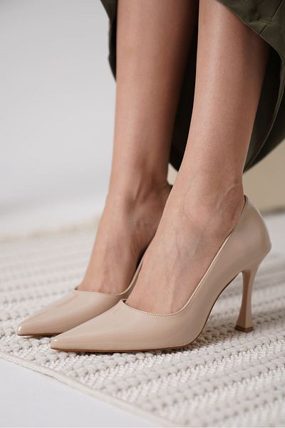 Zerenyus Blade Premium Nude Patent Leather Women's Stiletto