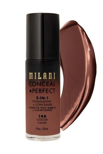 MILANI Conceal + Perfect 2‑in‑1 Foundation + Concealer 14A Cocoa – Full Coverage, Long‑Wear, 30 ml