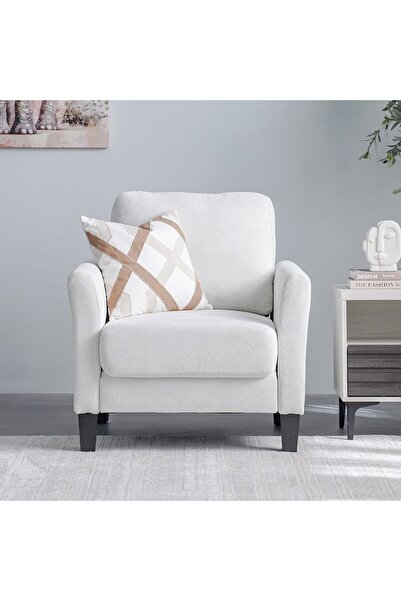 Danube Home Gamorah 1 Seater Fabric Sofa - Cream L88xW85xH94cm