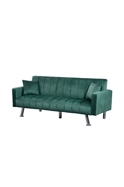 Danube Home Glam 2 Seater Fabric Sofa Bed - Green L185xW81xH77cm