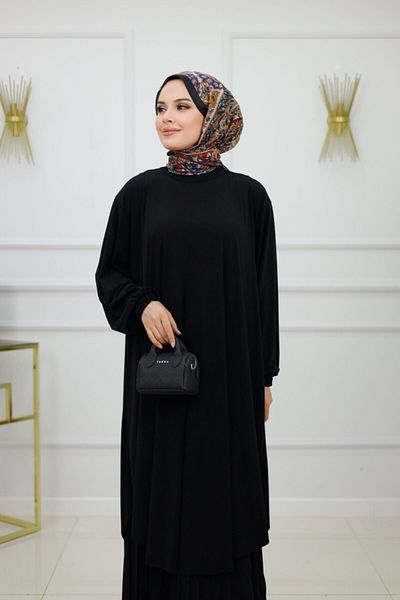VALENS BOUTİQUE Γυναικείο Σετ Παντελόνι Hijab Σετ 2 τεμαχίων Μανδύα & Παντελόνι
