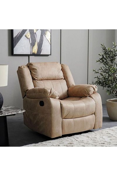 Danube Home Aegon 1 Seater Recliner- Beige L94xW90xH101cm