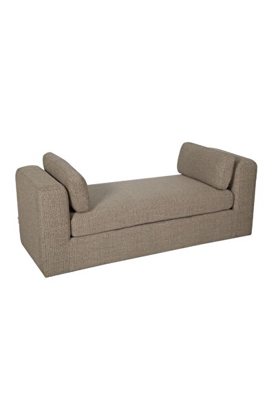 Danube Home Paddington 2 Seater Wide Fabric Lounger - Melange Brown L160xW60xH60cm