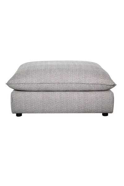 Danube Home Napoleon 1-Seater Ottoman Fabric Modular Sofa - Grey, Solid Wood, 2-Year Warranty, 109x109x47cm