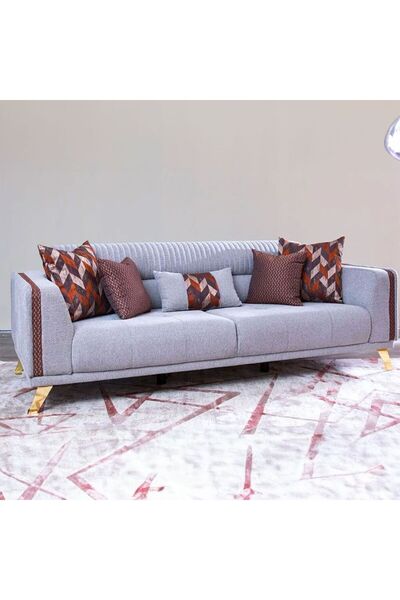 Danube Home Roma 3 Seater Fabric Sofa L225xW90xH83cm