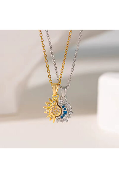 Aura Takıcım Ay Güneş İkili Çelik Kolye
