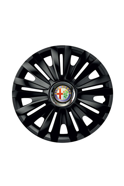 Autohelix MSA Set de 4 capace de roți negre cu inel cromat Royal R16 pentru g...