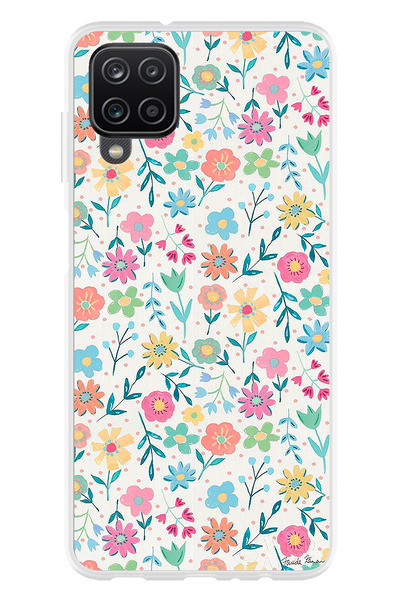 TechTree Galaxy A22 - M22 - M32 Compatible Decorative Flowers Transparent Sil...