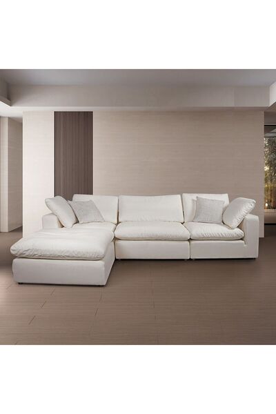 Danube Home Weyline Reversible Fabric Corner Sofa - White L322.5xW219.5xH80cm