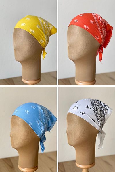 Rupen Kraft 100% cotton classic pattern unisex 4-piece bandana set colorful bandana ethnic patterned a quality bandana