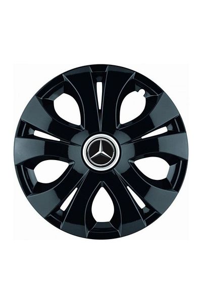 Autohelix MSA Set de 4 capace de roți negre superioare R14, compatibile cu Mercedes-Benz