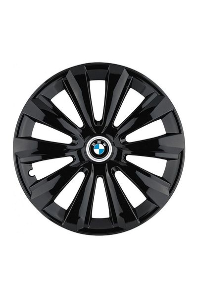 Autohelix MSA Set de 4 capace pentru roți, potrivite pentru jante R14, pentru BMW, model delta negru