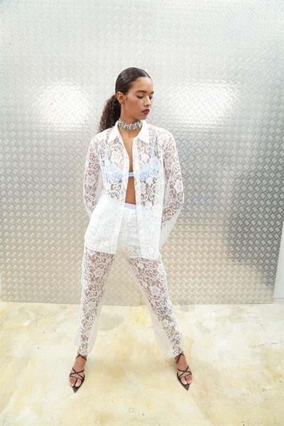 modamtn Beluga Lace Pant Suit 9589-08