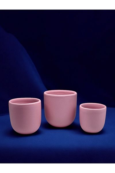 NOVUM Set 3 Pahare Cafea Velaris Pink Forever Mom (Roz Mat Dedicat Mamelor) – 250 ml, 150 ml, 80 m