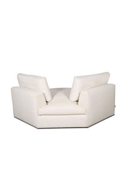 Danube Home Paddington 2 Seater Corner Wedge Fabric Modular Sofa – Ivory L150xW150xH66cm
