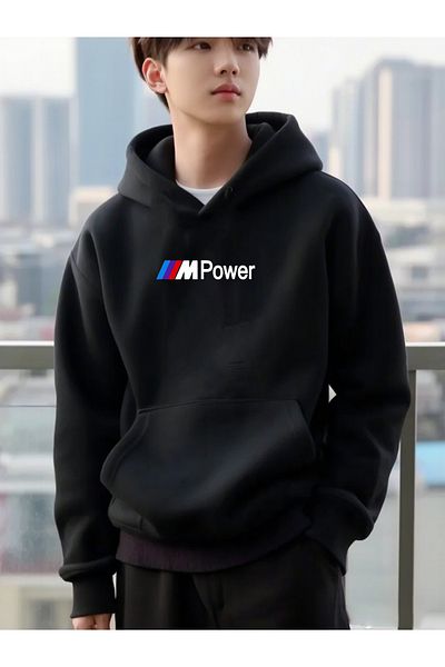 DEEPSENCE Hanorac unisex NEGRU oversize cu imprimeu MPOWER