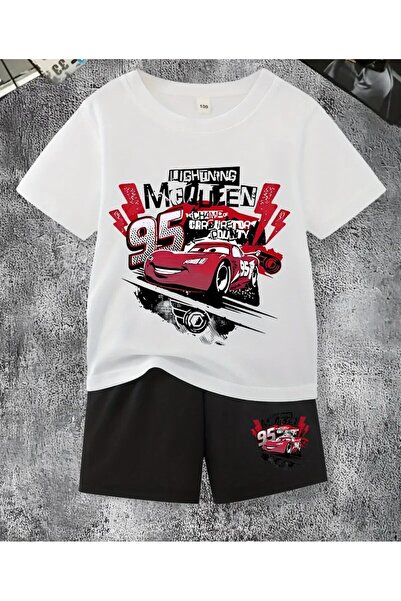 haha تي شيرت مطبوع للأولاد من MCQUEEN - طقم شورت