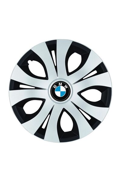 Autohelix MSA Set de 4 capace pentru roți superioare gri-negre R15, compatibile cu BMW