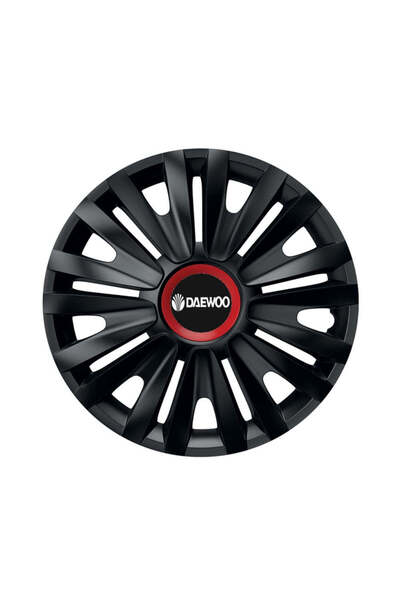 Autohelix MSA Set de 4 capace de roți negre cu inel roșu Royal R15 pentru gam...