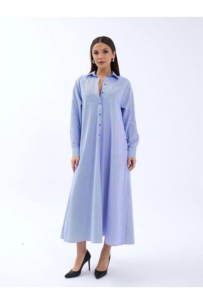 ZAGA Prime    5857 Dress-Blue White Striped