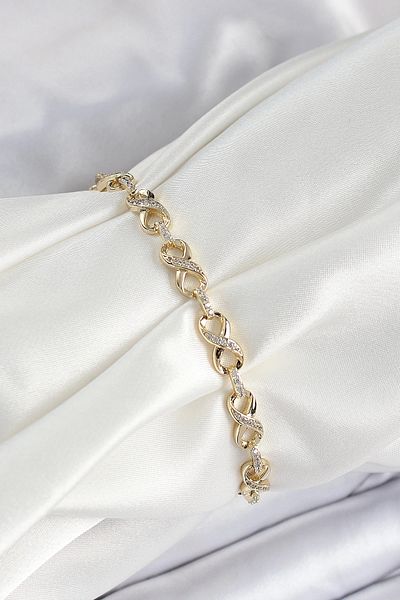 norsary Ceylan Man Xuping Brass Infinity Model Gold Color Women's Bracelet