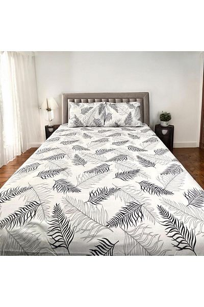Arma Concept Single Ranforce Fabric Leaf Patterned Fitted Elastic Sheet & 1 Pillow Case