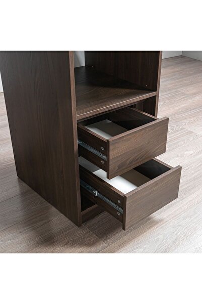 Danube Home مجموعة إنفينيتي من درجين داخليين لخزانة ملابس ذات باب واحد - لون الجوز الداكن - ضمان لمدة عامين