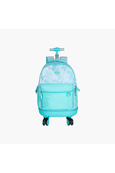 Pause حقيبة ظهر مطبوعة بعجلات بمقبض قابل للسحب - ٢٧×١٠×٣١ سم