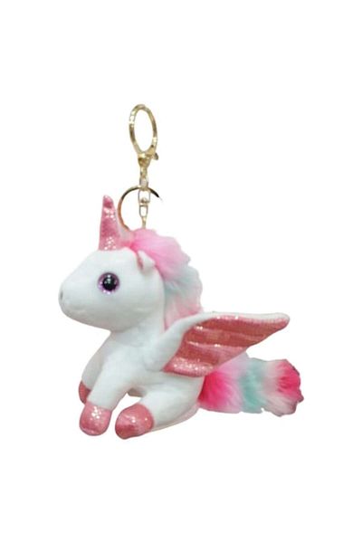OEM Jucărie de pluș, breloc cu unicorn, alb, 15 cm