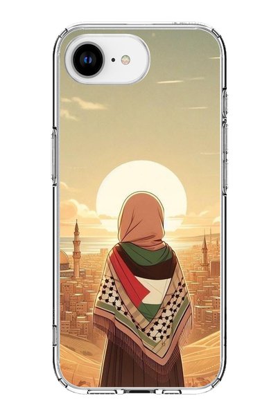 TechTree غطاء سيليكون شفاف متوافق مع iPhone 16E - 17E بتصميم فلسطينية حرة للف...