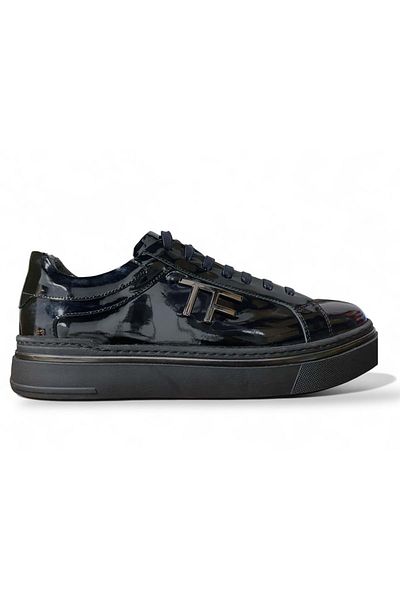 LUCIANO BELLINI Men's Casual Leather Patent Leather Shoes C26908 Munich - Black - 42