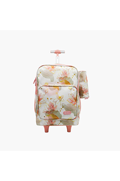 Roco Floral Print 15.6-inch Trolley Backpack with Retractable Handle and Penc...