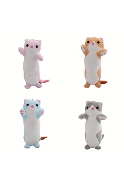 OEM Set 4 jucării de pluș pisoi, tip breloc, multicolor, 17 cm