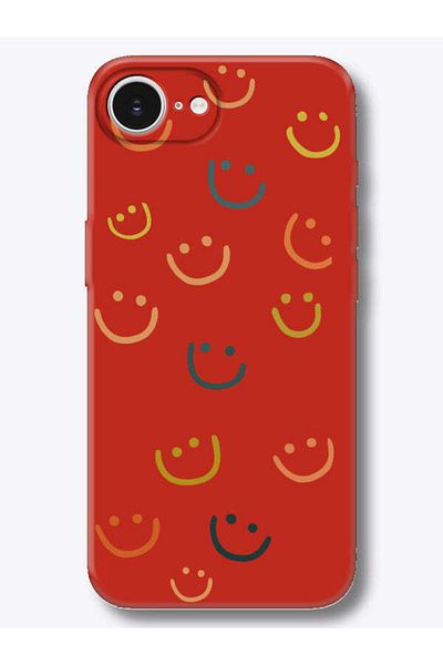 frondcase iPhone 16E Emoji Smiley Face Red Phone Case