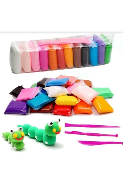 Natavanbutık 12 Renk Kil Seti, Oyun Hamuru, Ultra Hafif Plastik Kil Oyma Araç...