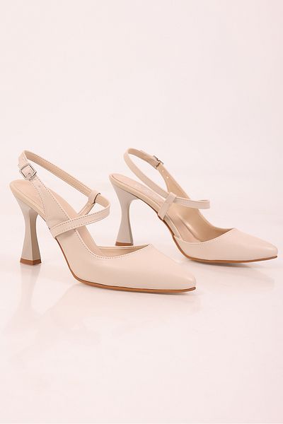 SHOESSHOPS Women's Thin Heeled Shoes with Ankle Strap
