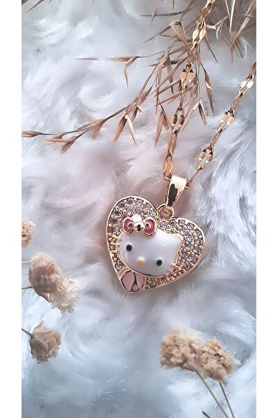 Serenity قلادة من الفولاذ على شكل قلب من هالو كيتي
