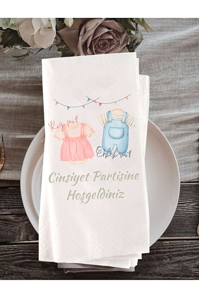 Peçetella Gender Party Napkin Printed 20's 33X33