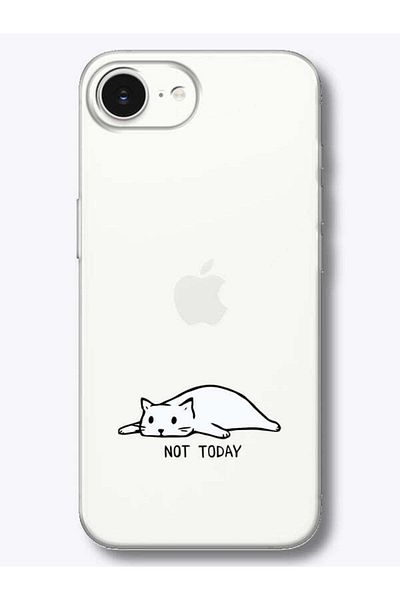 frondcase حافظة هاتف شفافة لهاتف iPhone 16e Not Today Cat