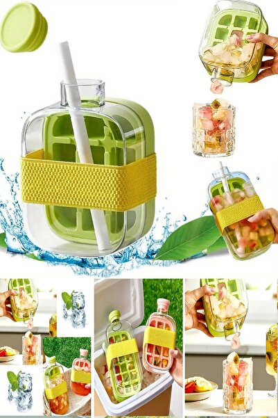 Berdina Home Otomatik Basmalı Buz Kalıbı Hazneli Buzluk Ve Pipetli Su Şişesi ...